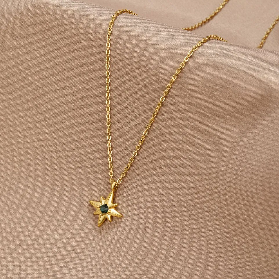 Guiding Star Emerald Crystal Necklace