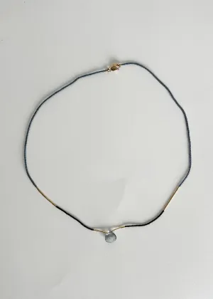 GV, Seed Bead and Quartz Drop Necklace