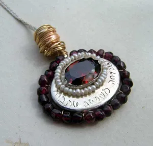 Happiness spiritual Necklace with Garnet