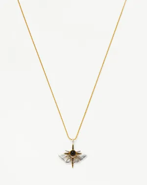 Harris Reed Emerging Butterfly Necklace | Silver Plated/Black Onyx