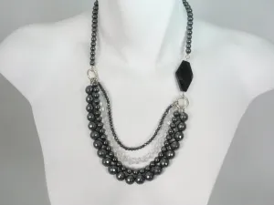 Hematite and Crystal Necklace