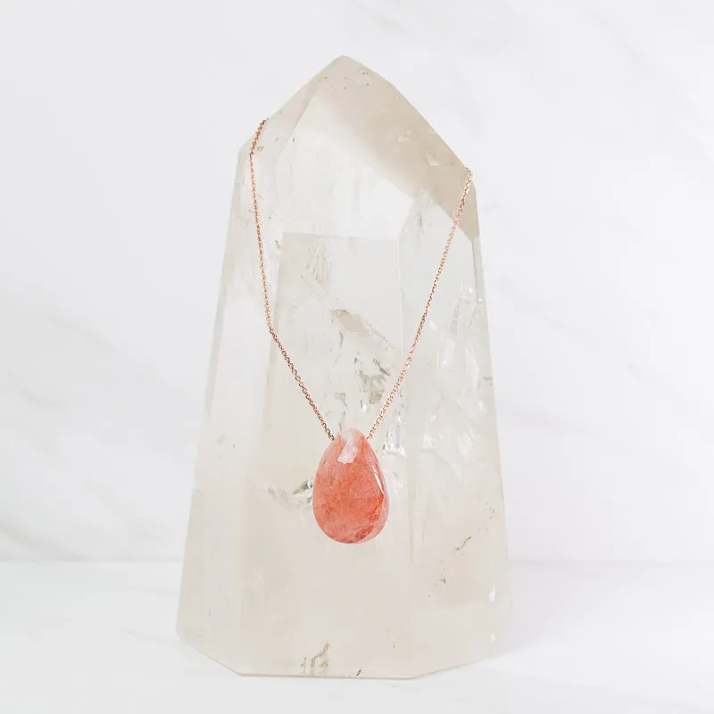 Hematoid teardrop necklace