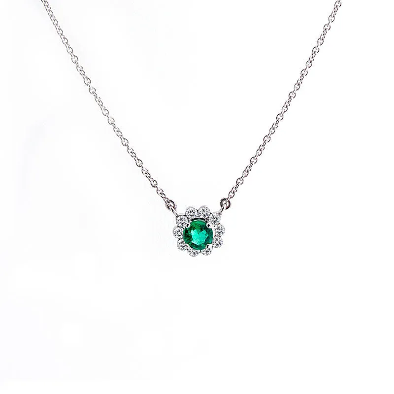 Invisible Set Diamond Halo Necklace