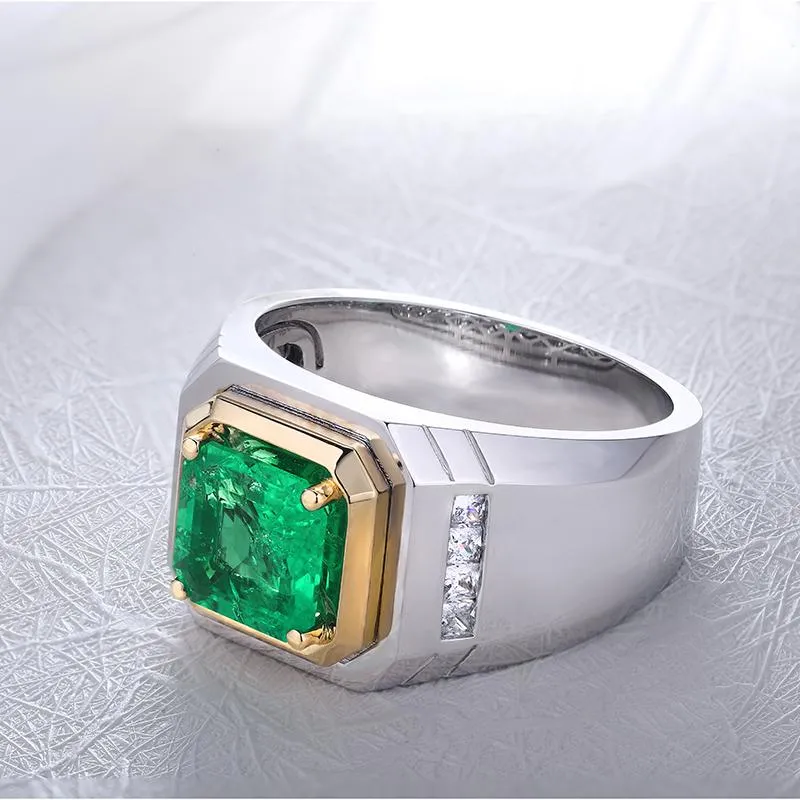 Jewelems two tone colombian emerald ring SKU: 6142061