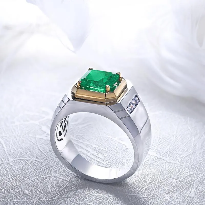 Jewelems two tone colombian emerald ring SKU: 6142061