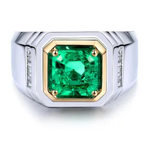 Jewelems two tone colombian emerald ring SKU: 6142061