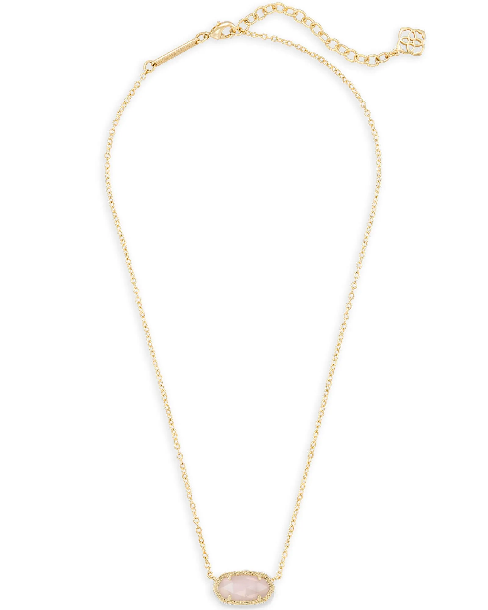 Kendra Scott Elisa Gold Pendant Necklace in Rose Quartz