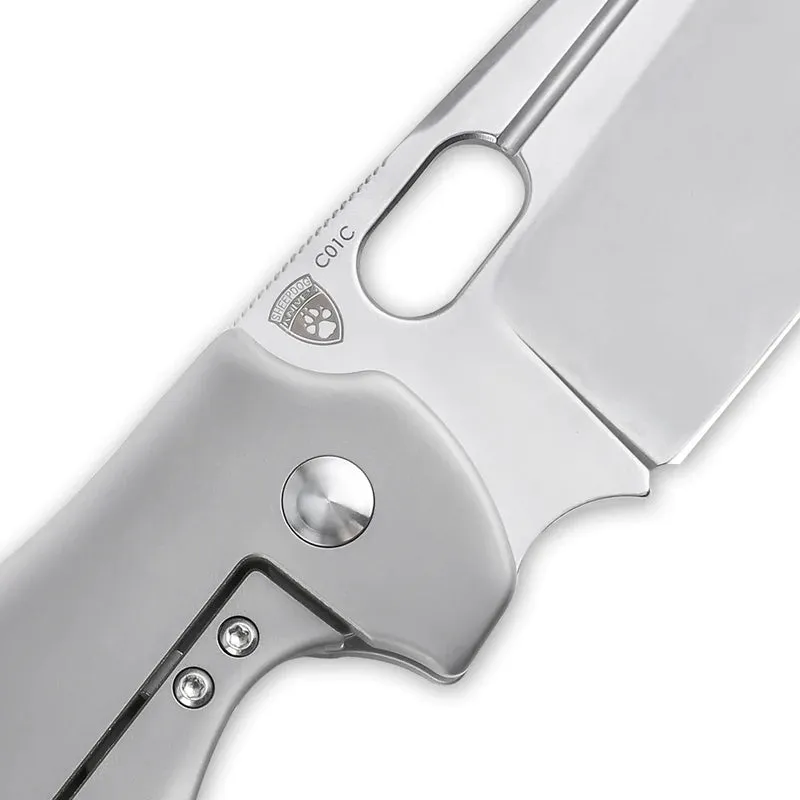 Kizer Sheepdog Gray Titanium Handles 3.31in S35VN Steel Blade - Ki4488A4