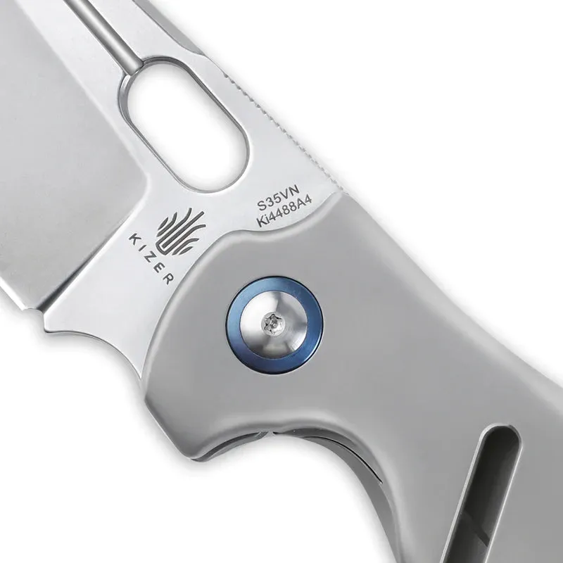 Kizer Sheepdog Gray Titanium Handles 3.31in S35VN Steel Blade - Ki4488A4