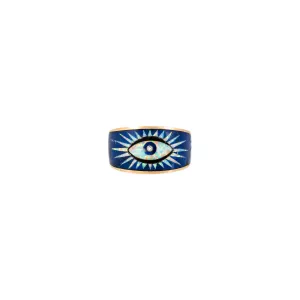 LAPIS   OPAL INLAY EYE BURST RING