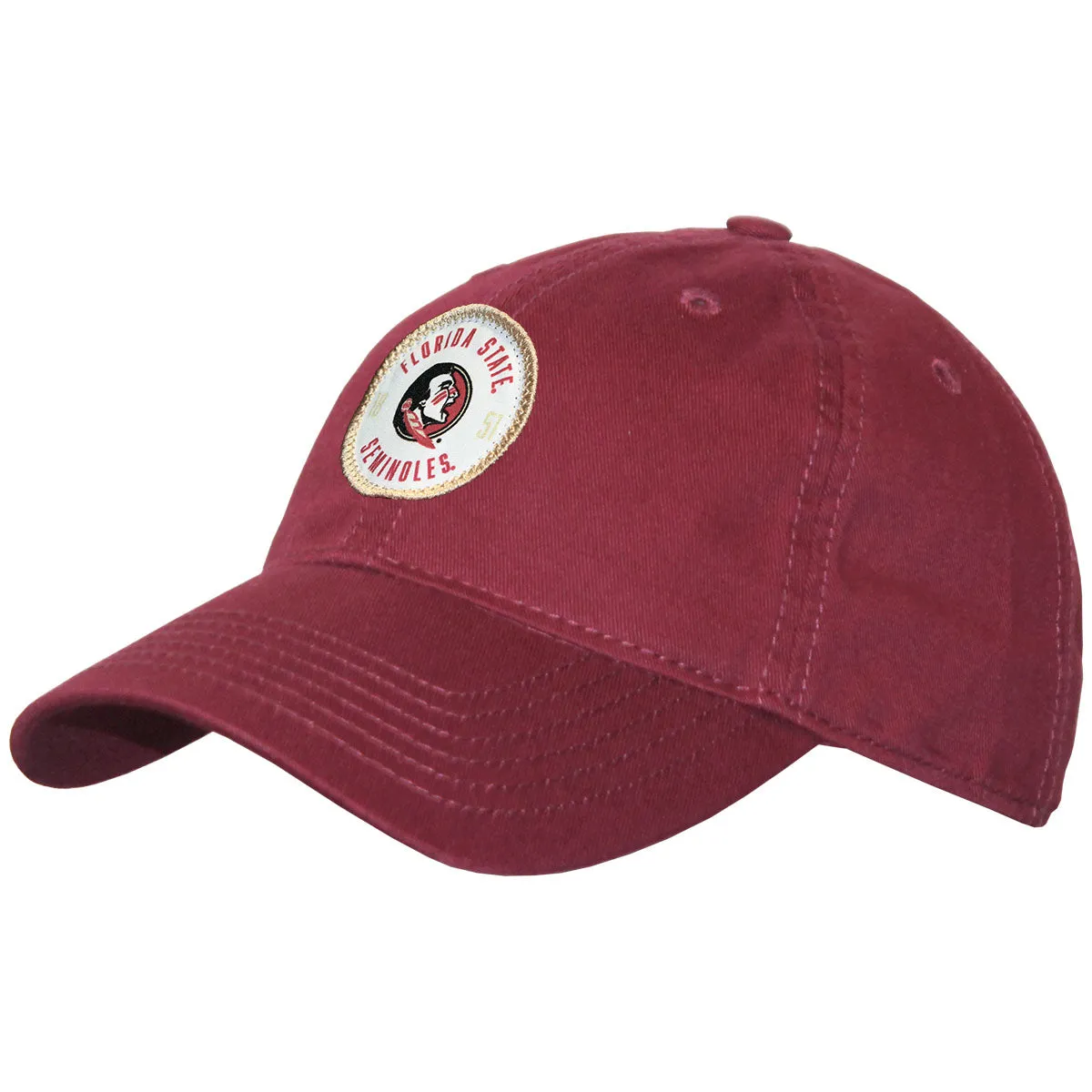 Legacy Florida State Seminoles/Seminole Logo Circle Patch Adjustable Twill Cap - Garnet