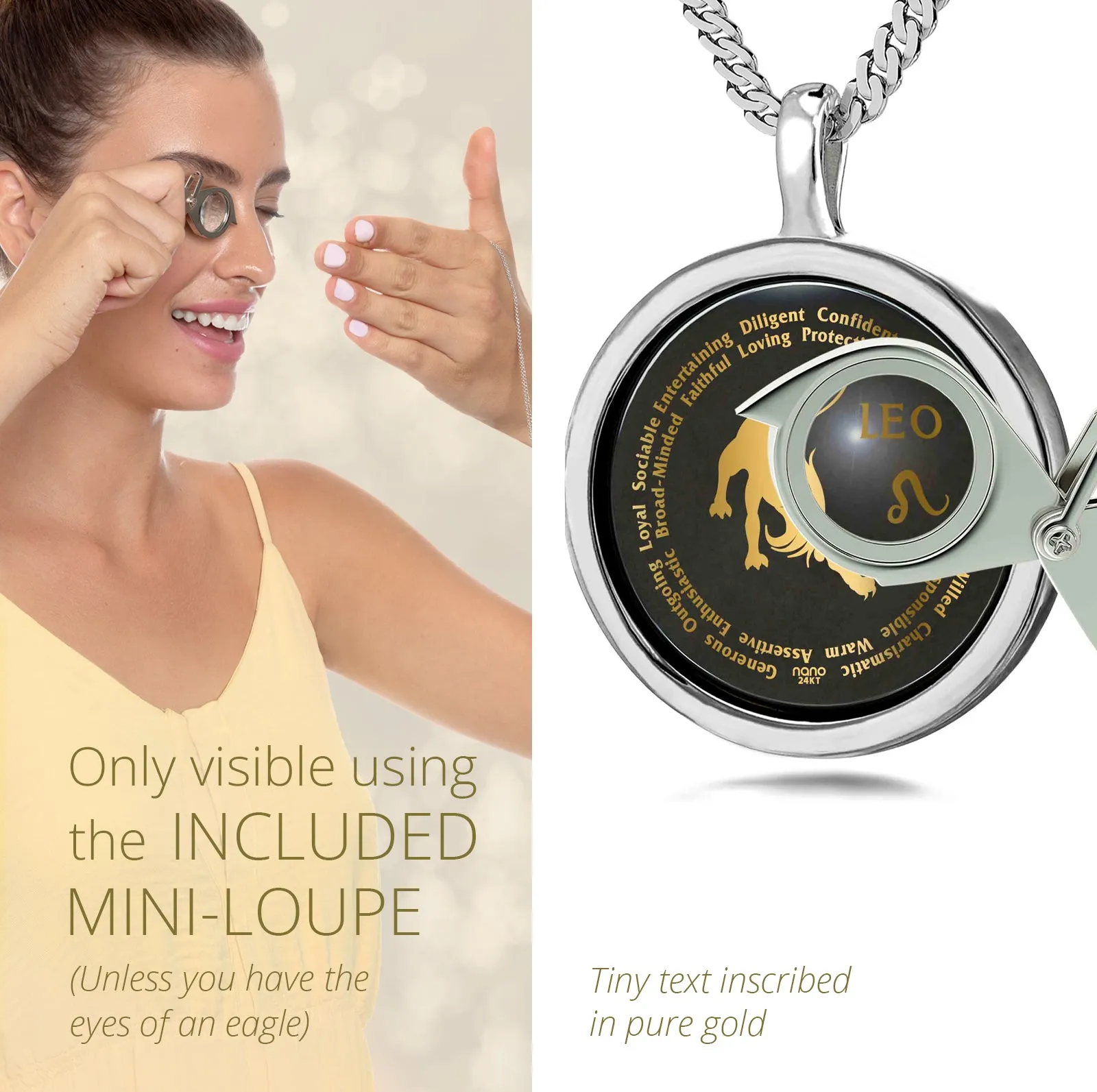 Leo Necklaces for Lovers of the Zodiac 24k Gold Inscribed