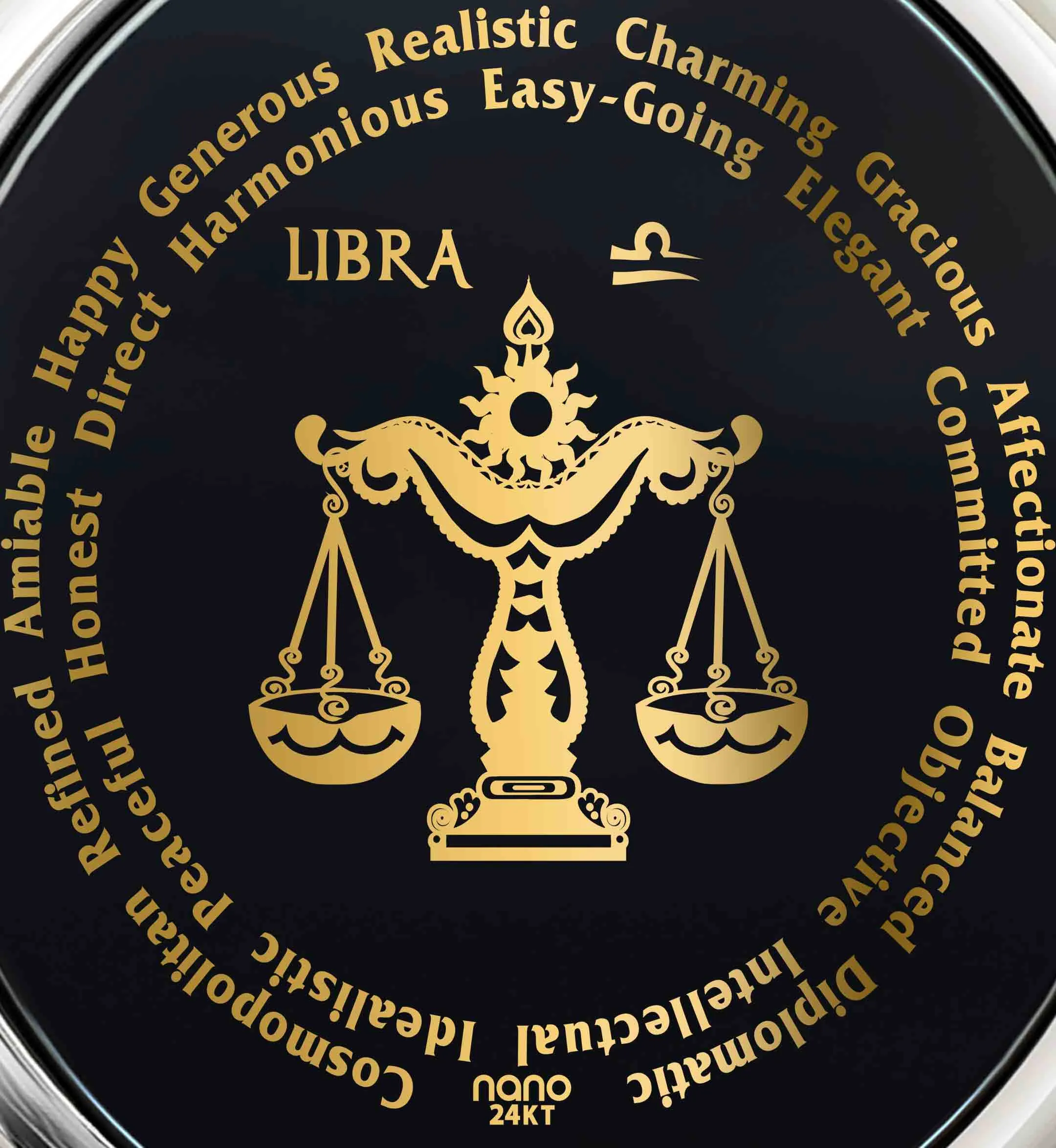 Libra Necklaces for Lovers of the Zodiac 24k Gold Inscribed