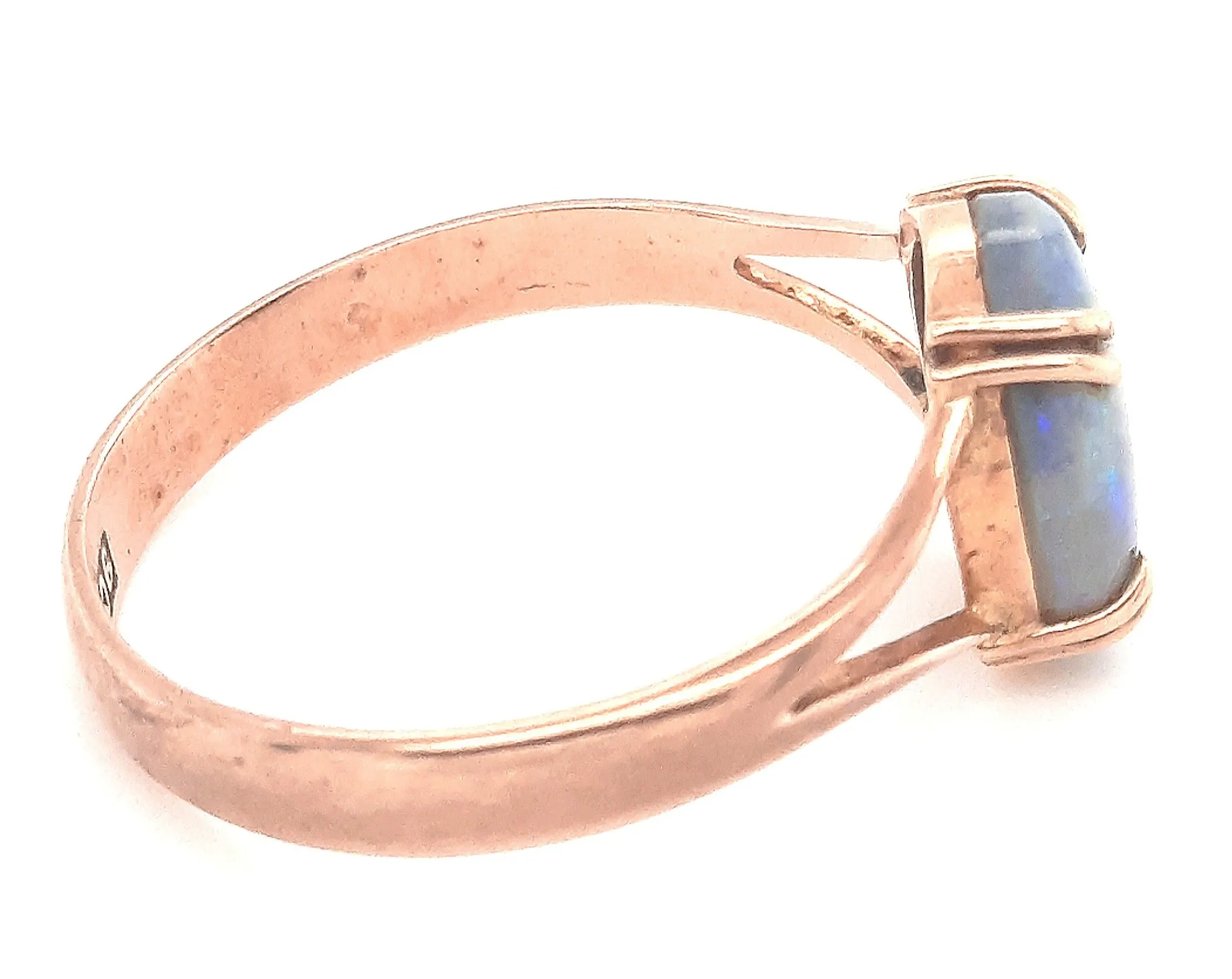 Lightning Ridge Opal & 9ct Rose Gold Handmade Ring