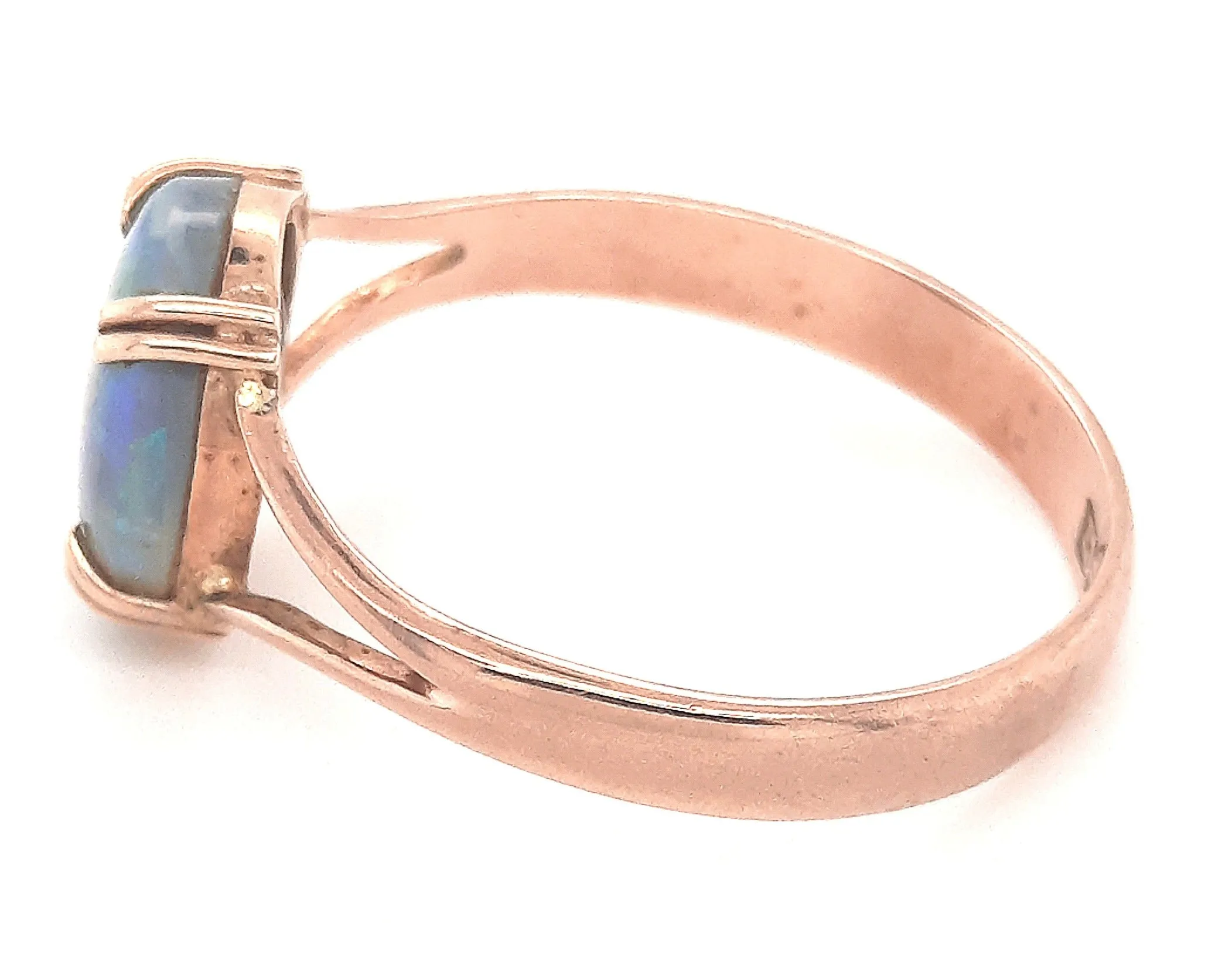 Lightning Ridge Opal & 9ct Rose Gold Handmade Ring