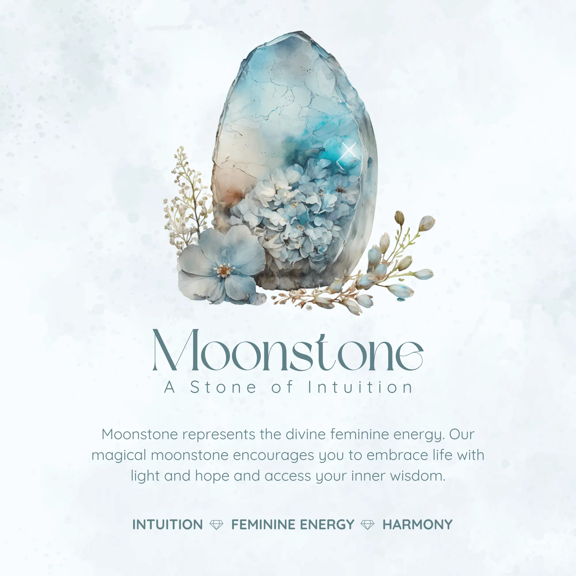 Lotus Moonstone©, Abloom, and Woodland Ring Set