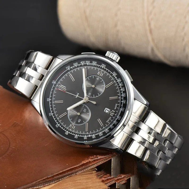 Men's Six-pin High Quality Quartz Steel Strap Watch