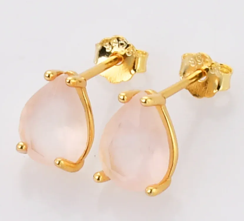 Mini Quartz teardrop studs