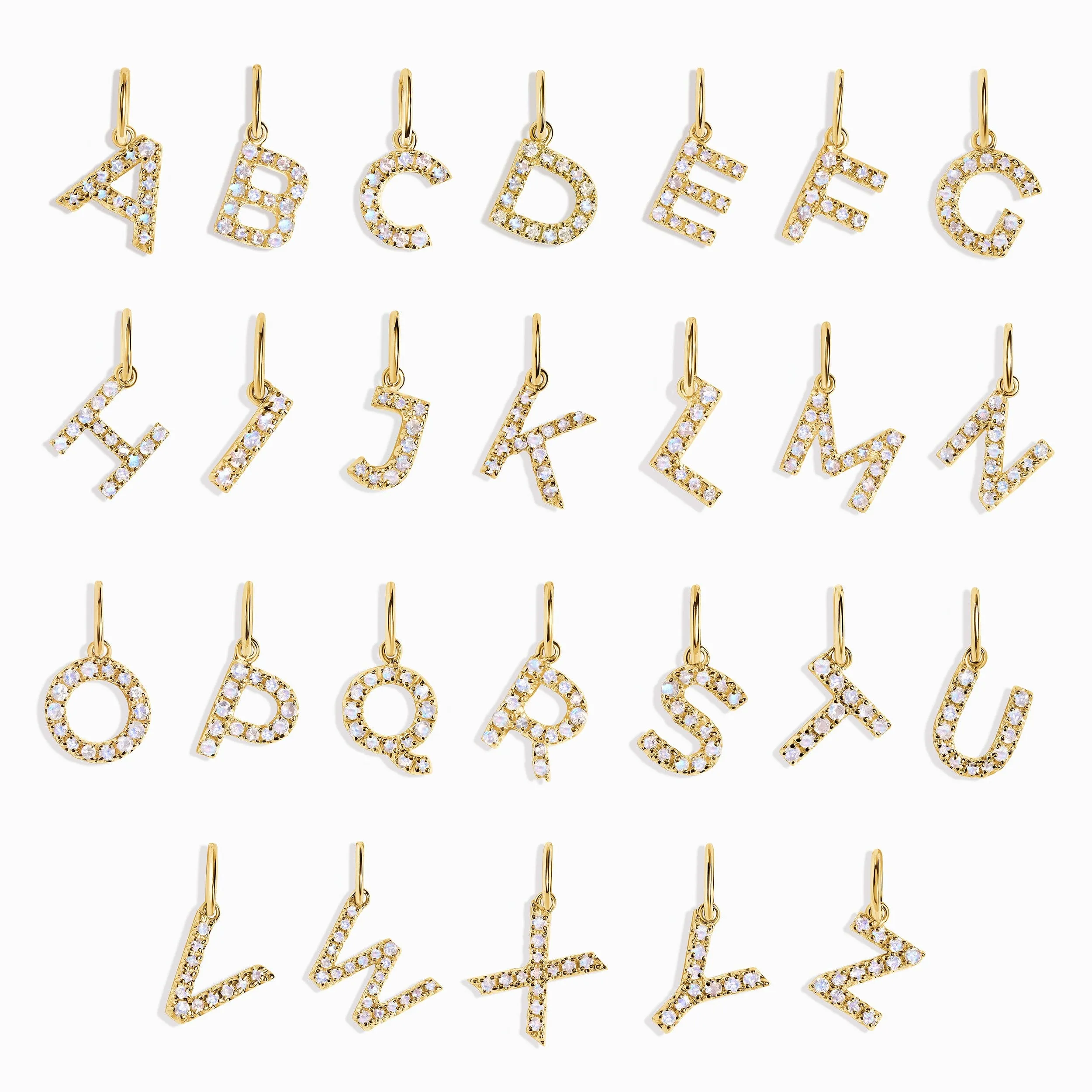 Moonstone Charm - Alphabet