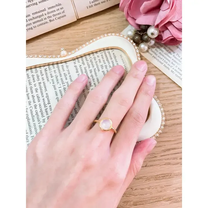 Moonstone Crystal Cab Ring