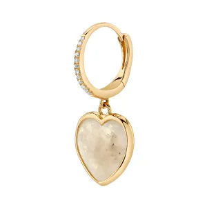 Moonstone Heart Earring