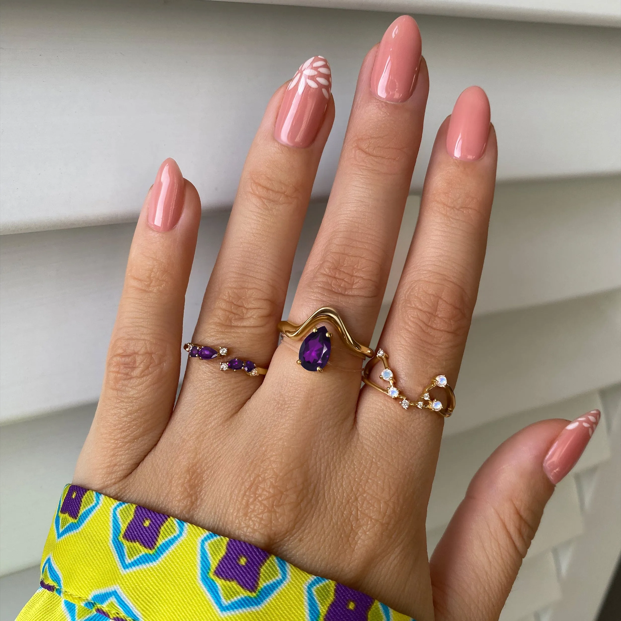 Moonstone Ring - Aquarius Zodiac Constellation