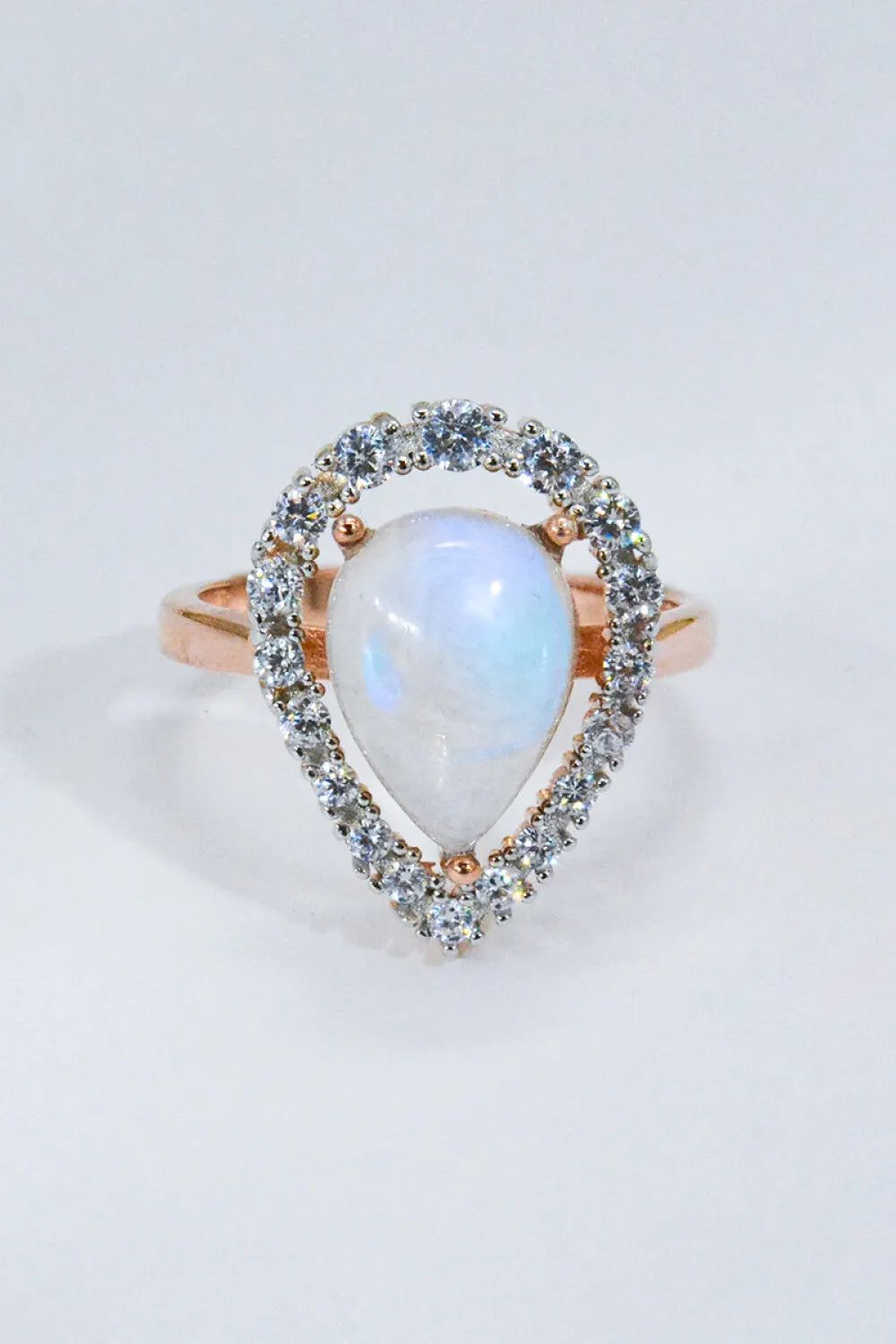 Moonstone Teardrop-Shaped 925 Sterling Silver Ring