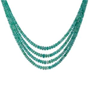 Multi Strand Emerald Necklace - 14k Gold