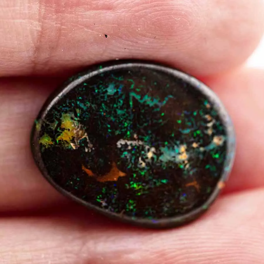 Natural Australian Boulder Opal Loose Gemstone Green& Blue& Yellow 8.74ct