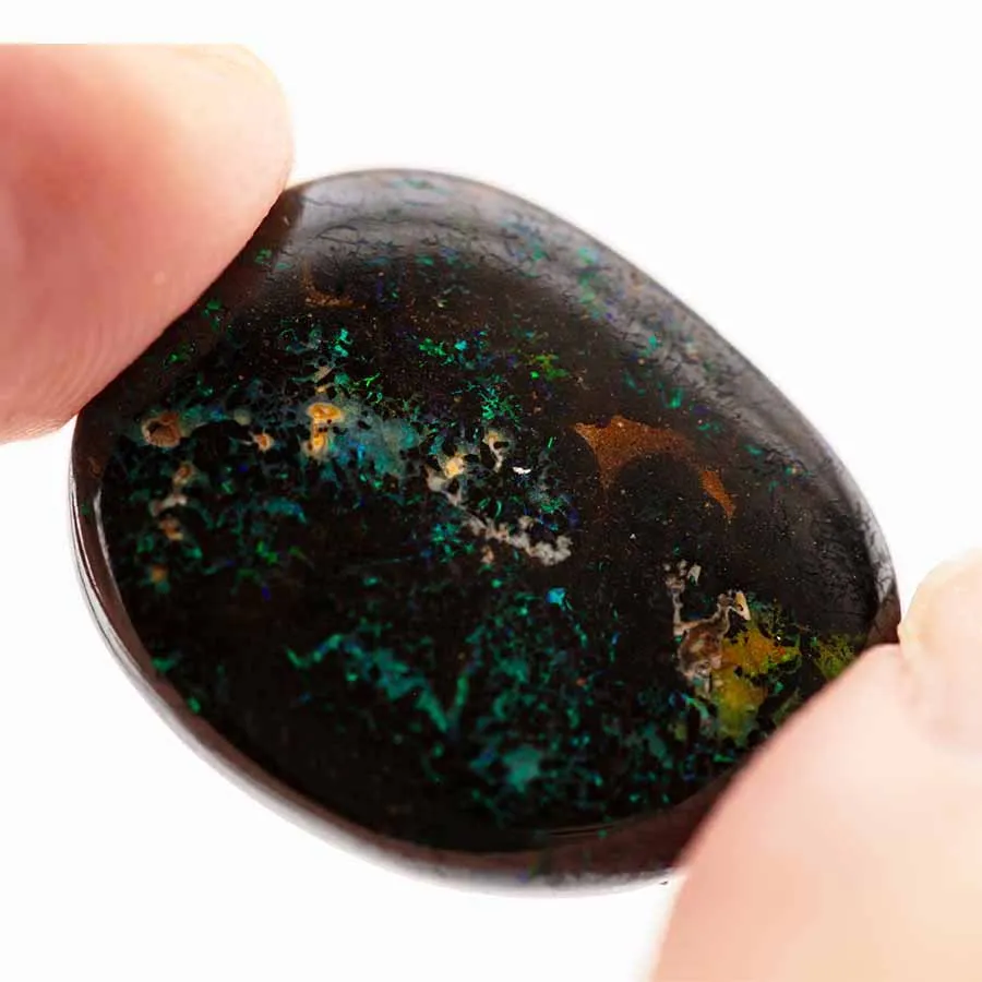 Natural Australian Boulder Opal Loose Gemstone Green& Blue& Yellow 8.74ct