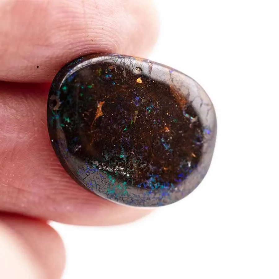 Natural Australian Boulder Opal Loose Gemstone Green& Blue& Yellow 8.74ct