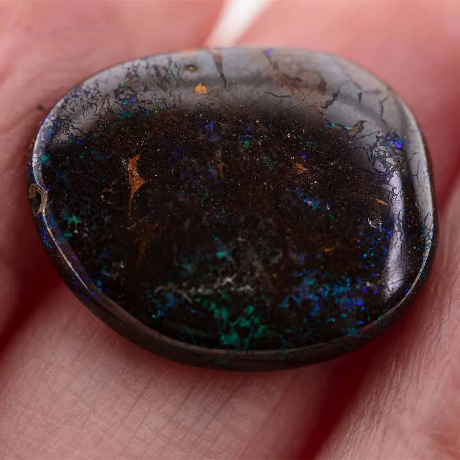 Natural Australian Boulder Opal Loose Gemstone Green& Blue& Yellow 8.74ct