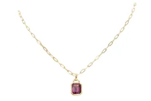 NATURAL GENUINE CANDY COLLECTION NECKLACE GARNET 18K GOLD VERMEILE ON SILVER