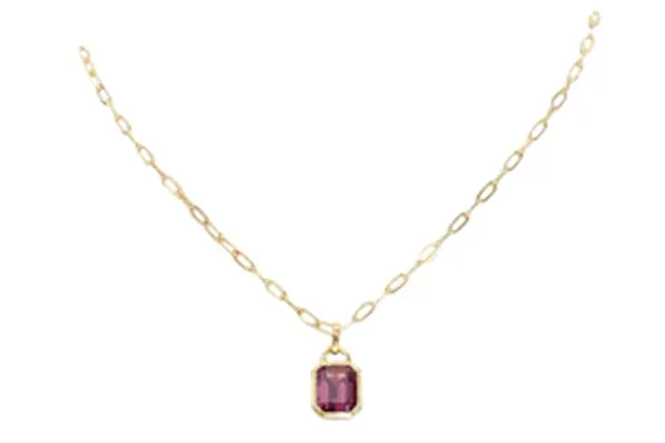 NATURAL GENUINE CANDY COLLECTION NECKLACE GARNET 18K GOLD VERMEILE ON SILVER