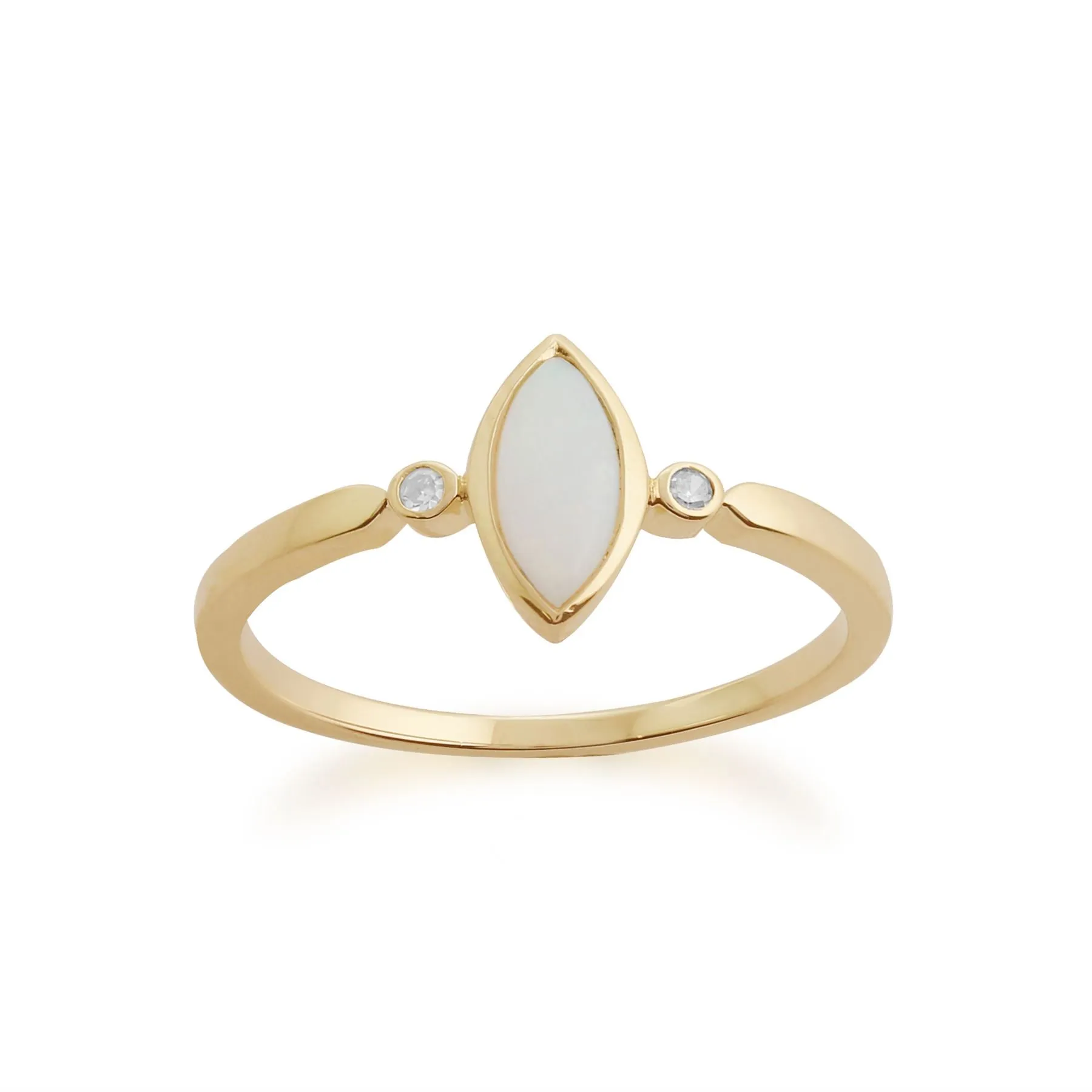 Opal & Diamant Ring in 9ct Gelb Gold