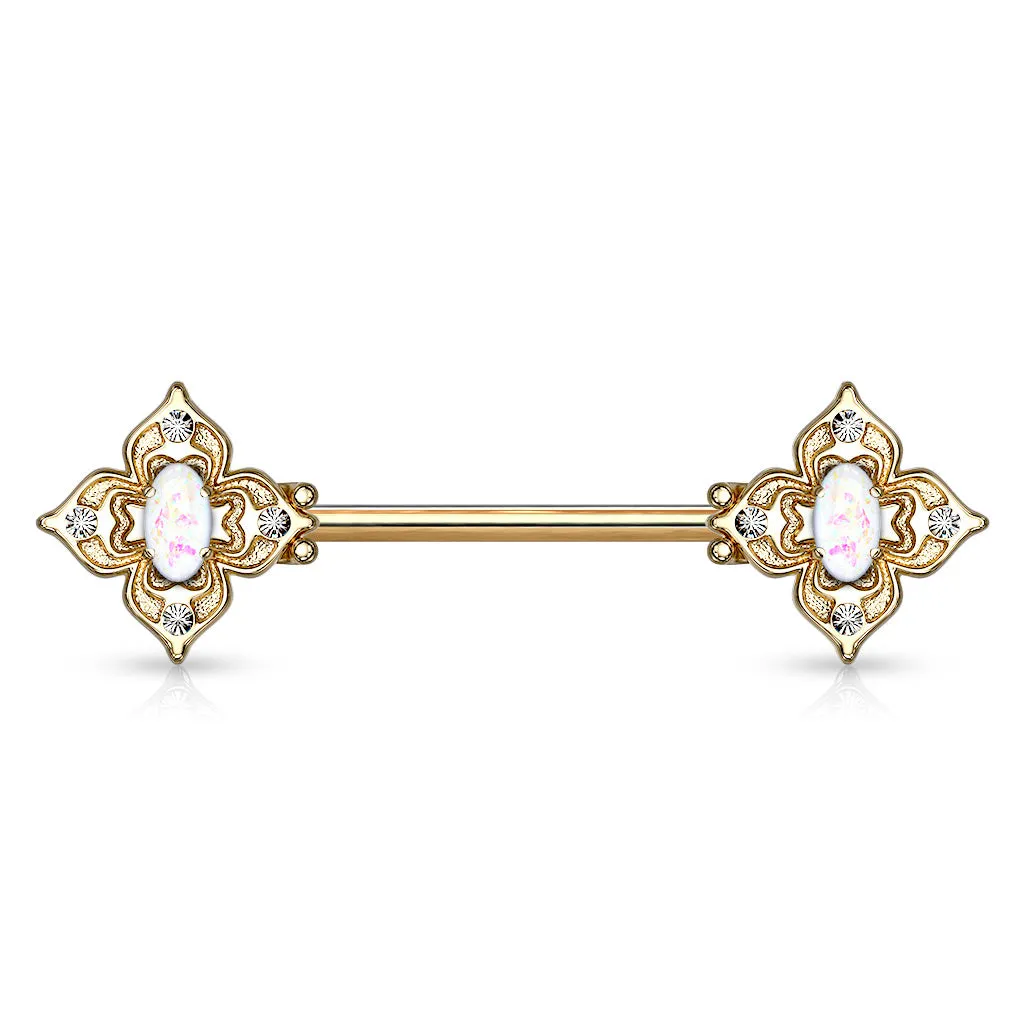 Opal Dusk Nipple Jewellery with Gold Plating