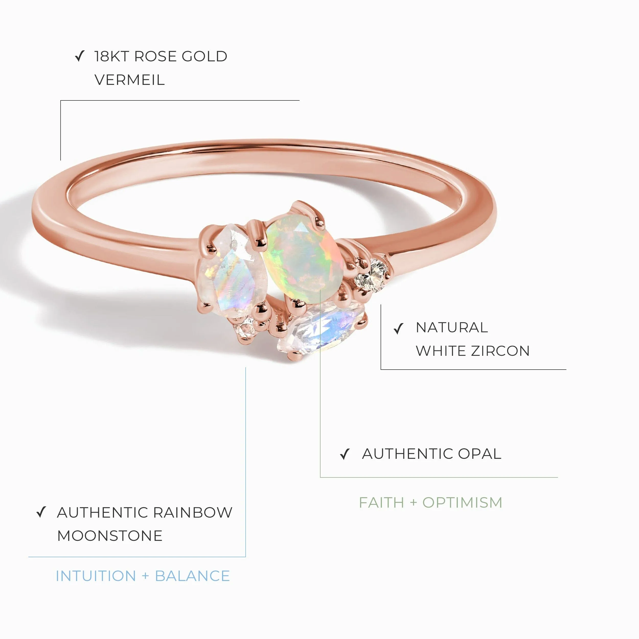 Opal Moonstone Ring - Orion