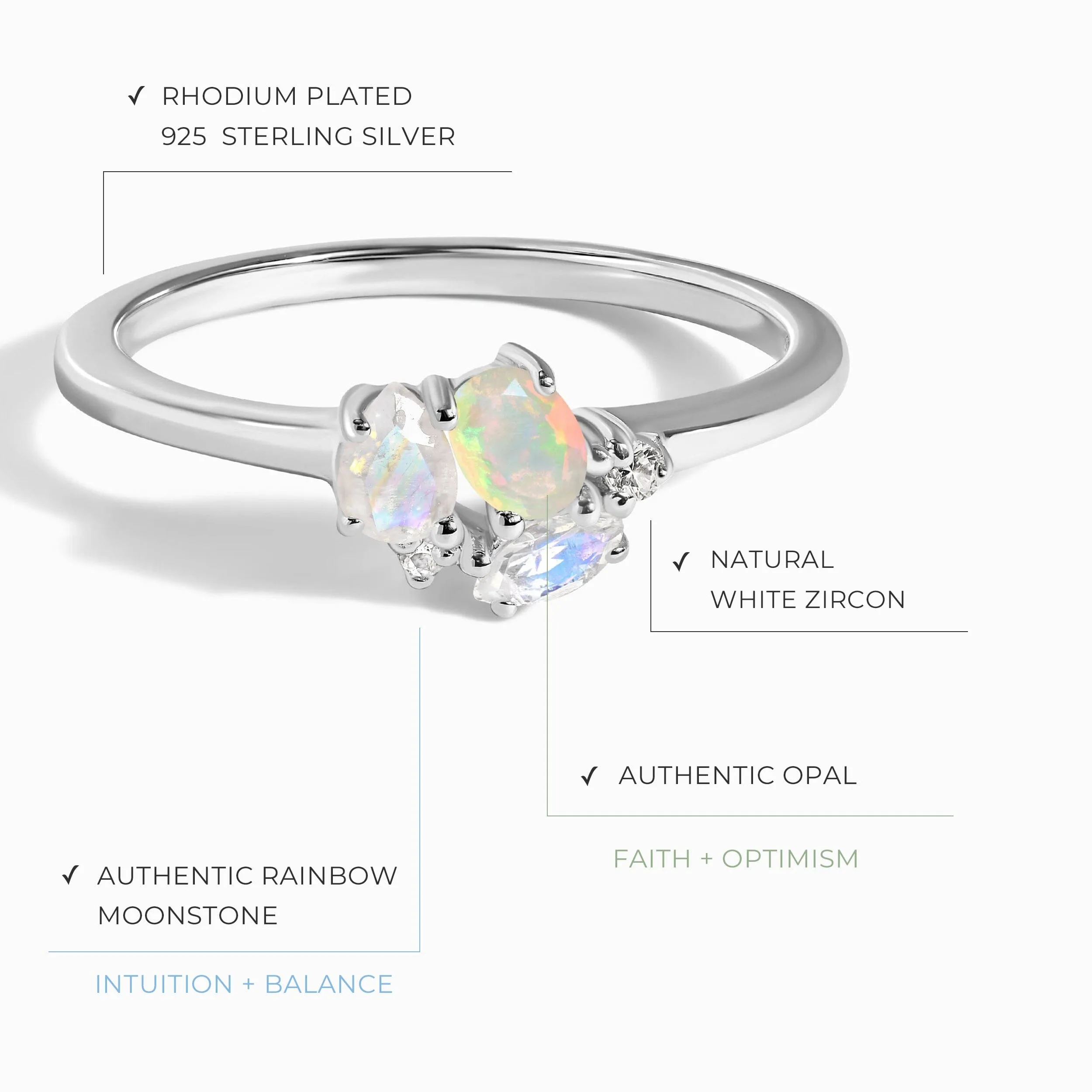 Opal Moonstone Ring - Orion