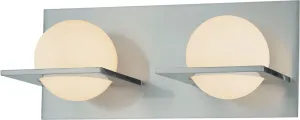 Orbit 2 Light Vanity In Chrome and White Opal Glass