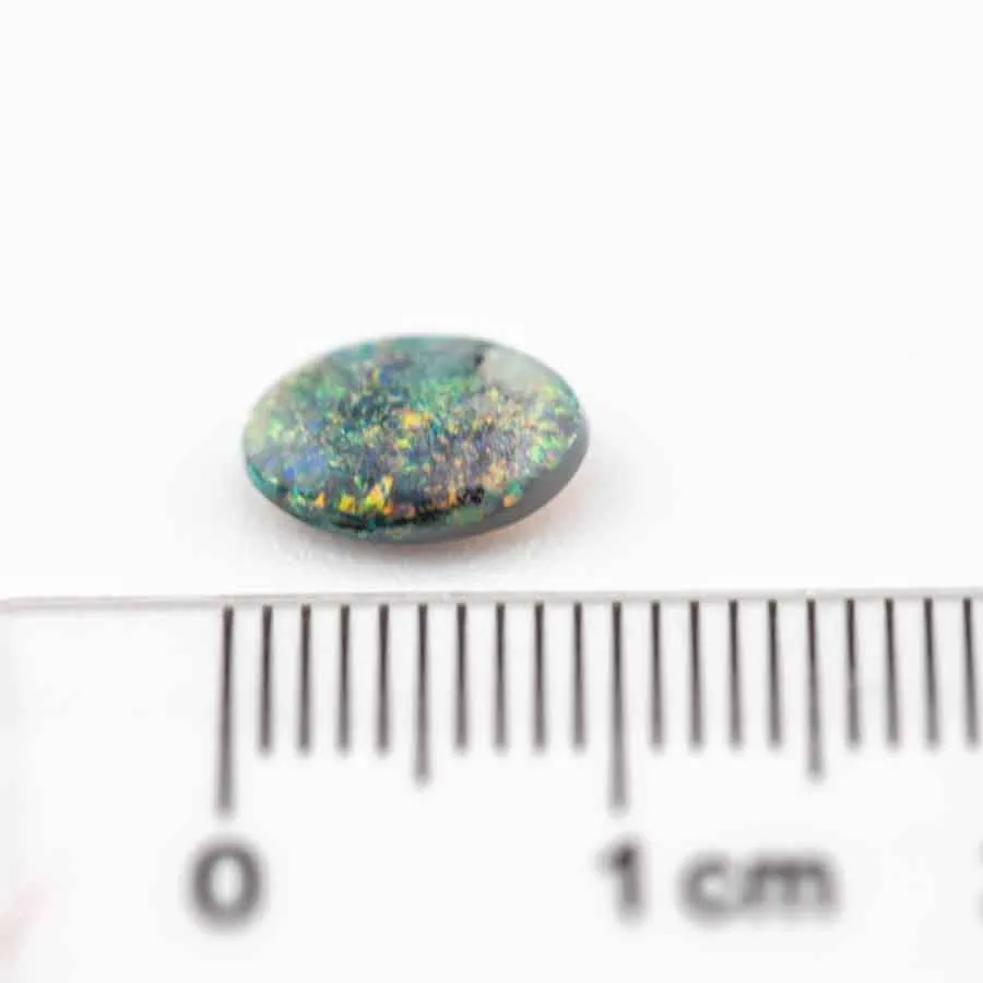 Oval Natural Australian Black Opal Loose Gemstone Rainbow Colors 0.88ct