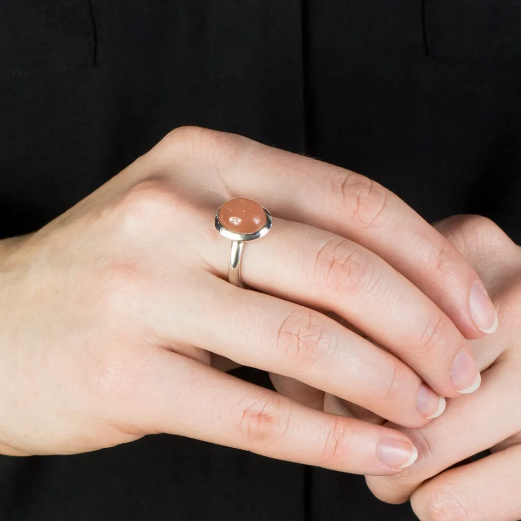 Peach Moonstone Ring