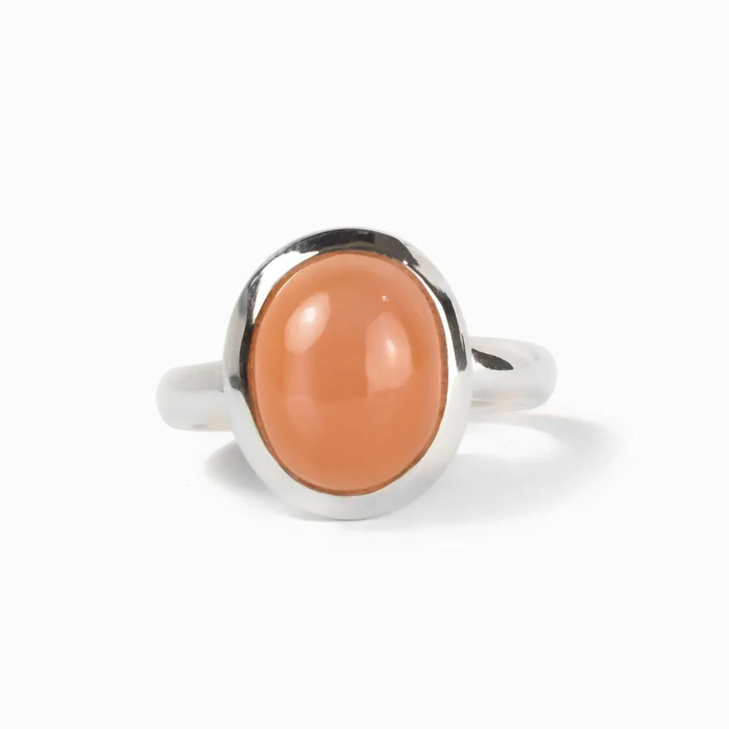 Peach Moonstone Ring