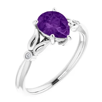 Pear Amethyst Ring