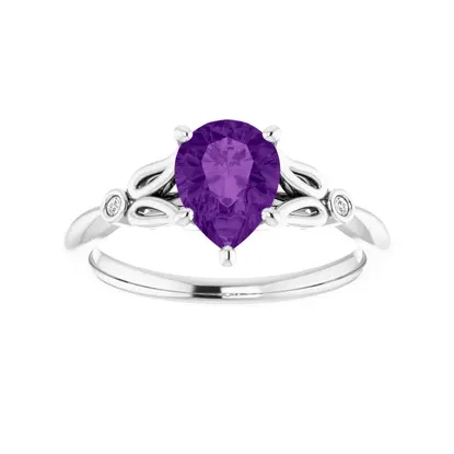 Pear Amethyst Ring