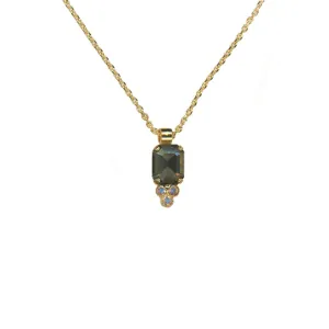 Petite Emerald Cut Pendant in "Obsidian Shores" *Custom*