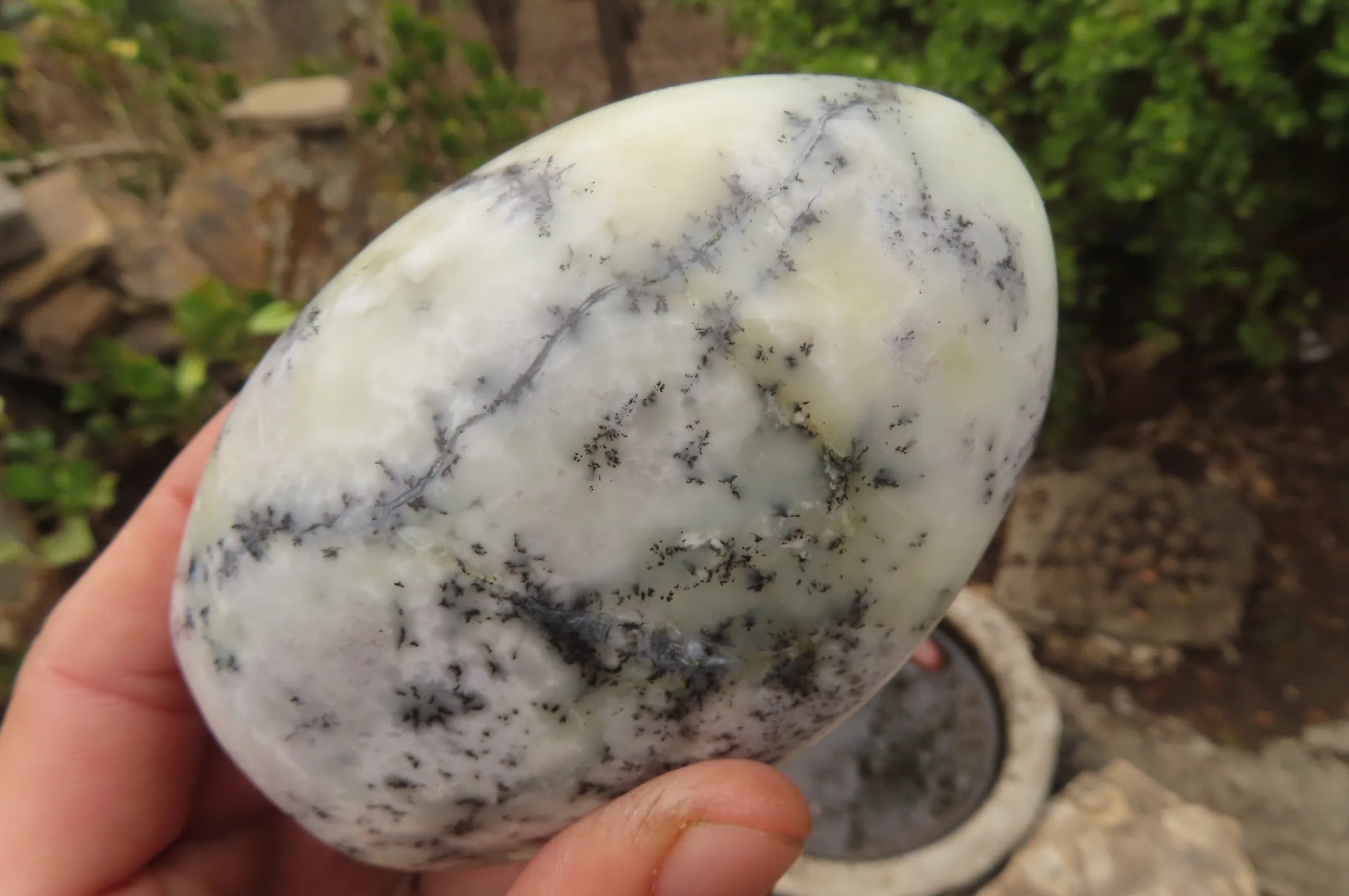 Polished Dendritic Opal Standing Free Forms x 3 From Madagascar