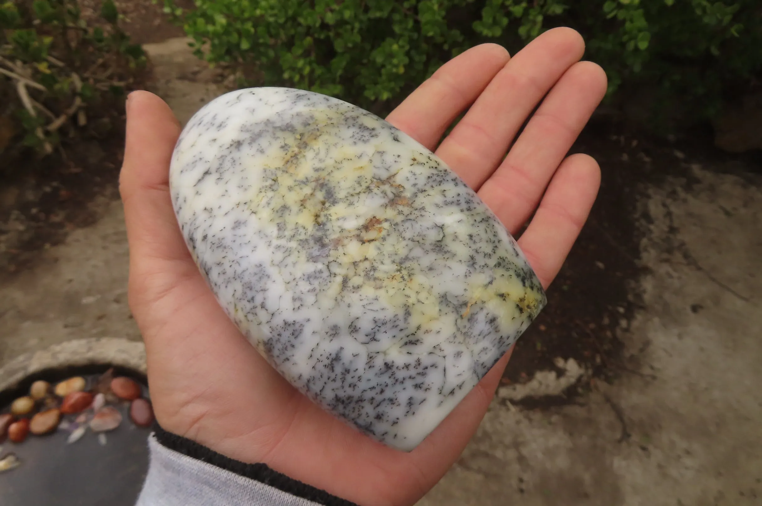 Polished Dendritic Opal Standing Free Forms x 3 From Madagascar