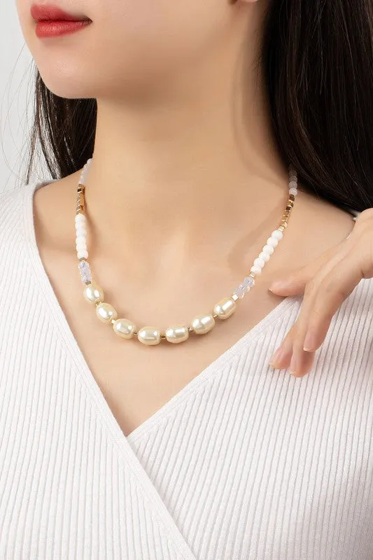 *Premium Pearl & Agate Necklace