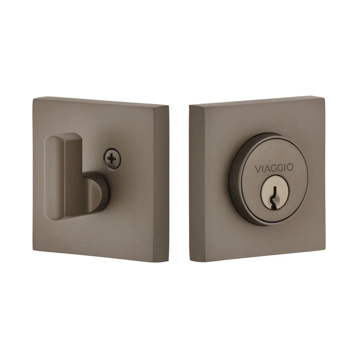 Quadrato Single Cylinder Deadbolt in Titanium Gray