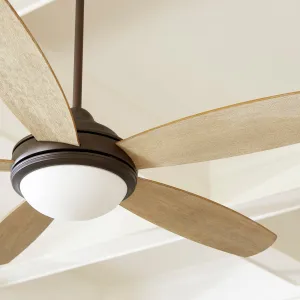 Quorum Colton 36525-9186 Ceiling Fan - Oiled Bronze W/ Satin Opal